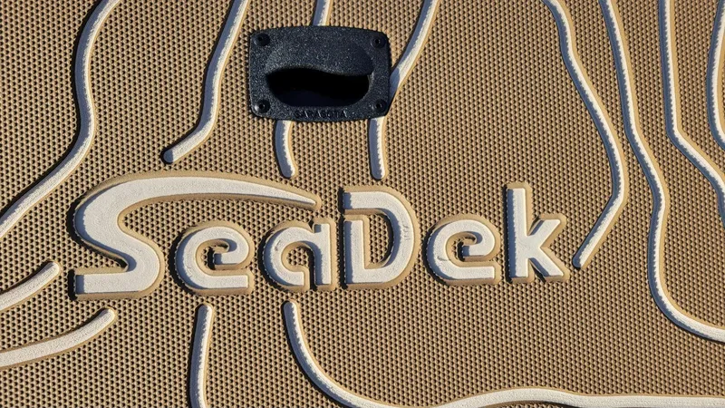 Slide: The Image of SeaDek logo on textured surface, Xpress H20 Bay, Yamaha Vmax 150, 2025 model. - 10