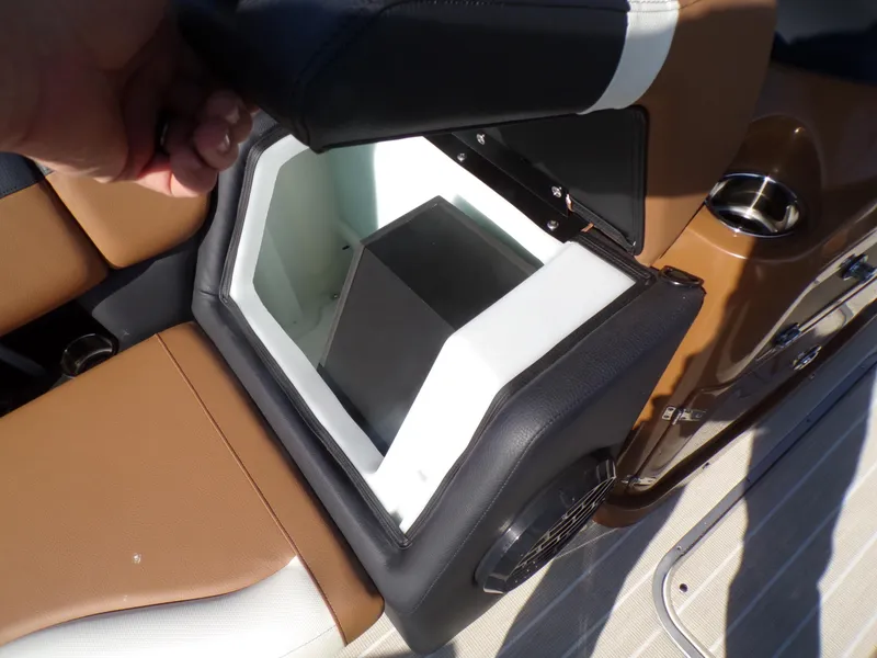 Slide: The Image of 2024 Trifecta 23 RF SS With Arch boat seat storage compartment. - 14