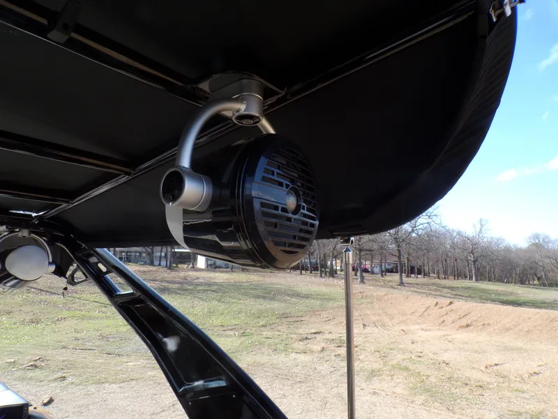Slide: The Image of Close-up of speaker on 2024 Trifecta 23 RF SS With Arch boat. - 27