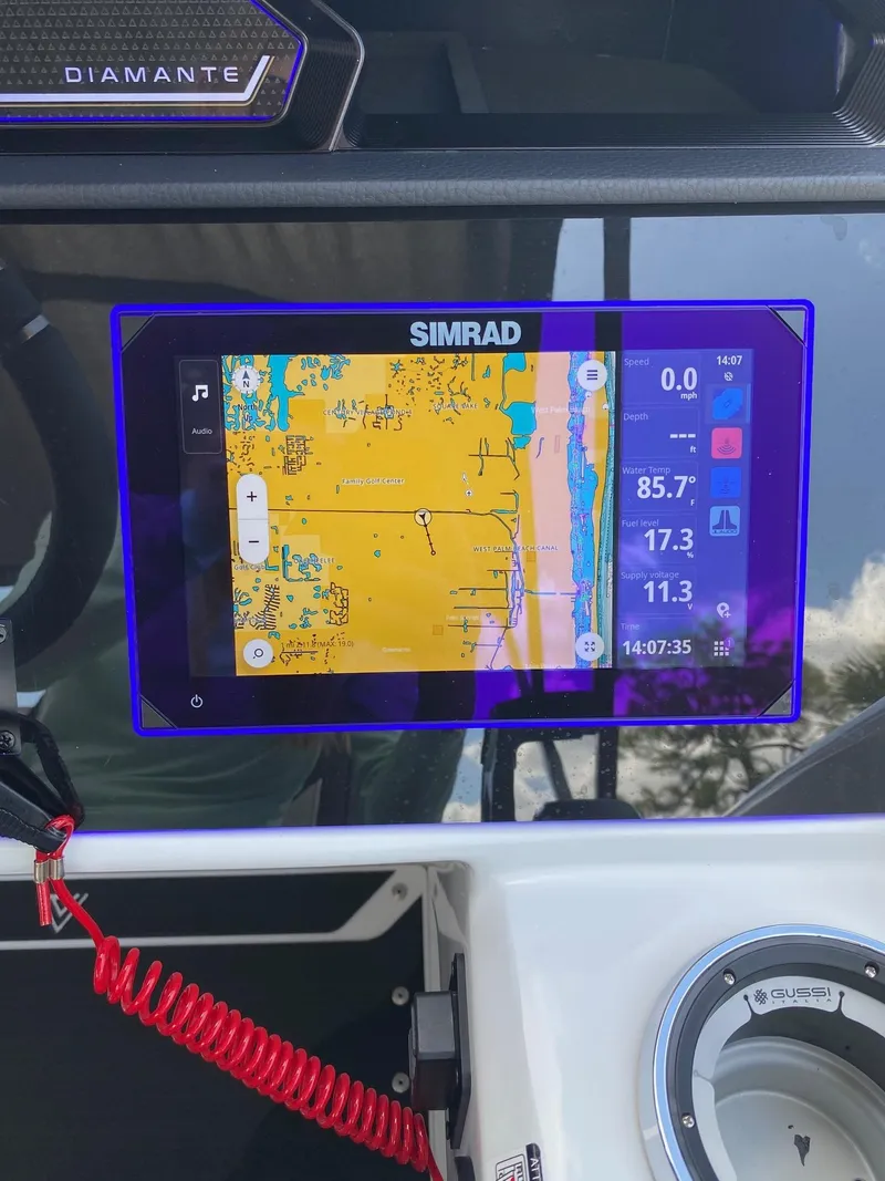 Slide: The Image of Simrad navigation display on 2024 Viaggio Diamante 24U boat. - 13