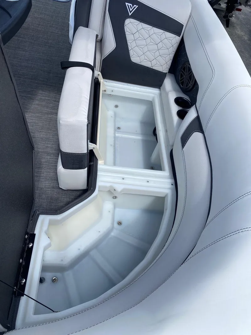 Slide: The Image of 2024 Viaggio Diamante 24U boat interior storage compartment. - 28