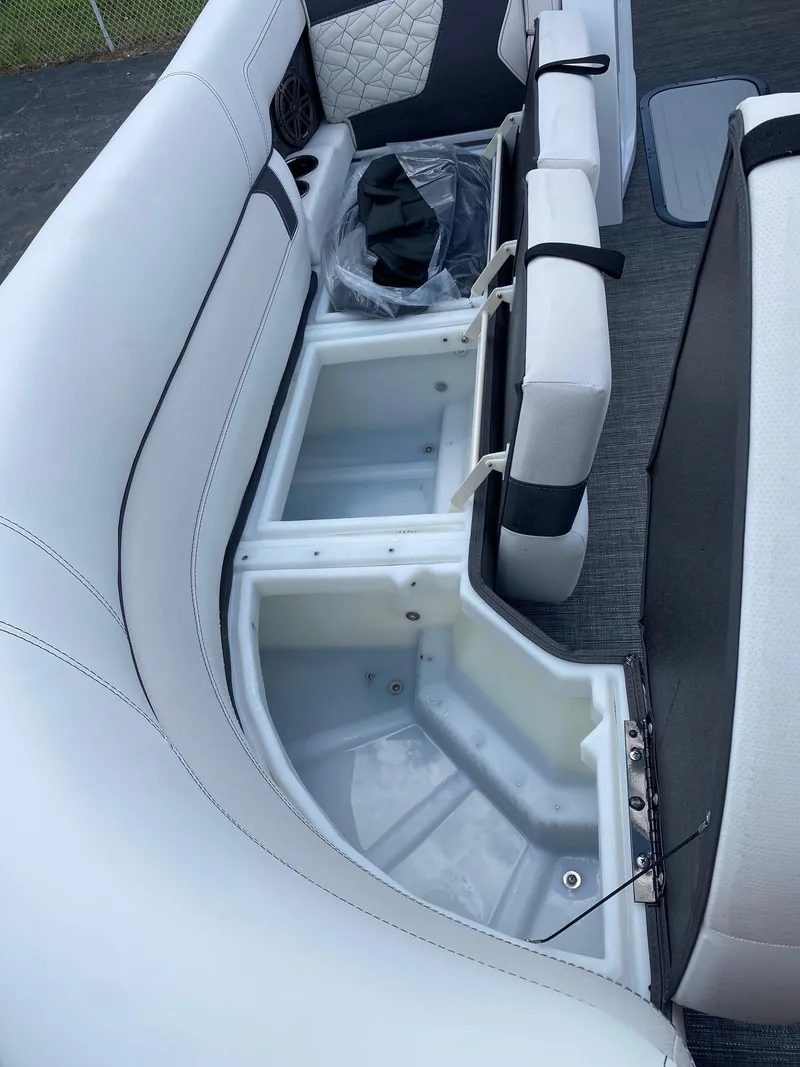 Slide: The Image of 2024 Viaggio Diamante 24U boat interior storage compartments. - 34