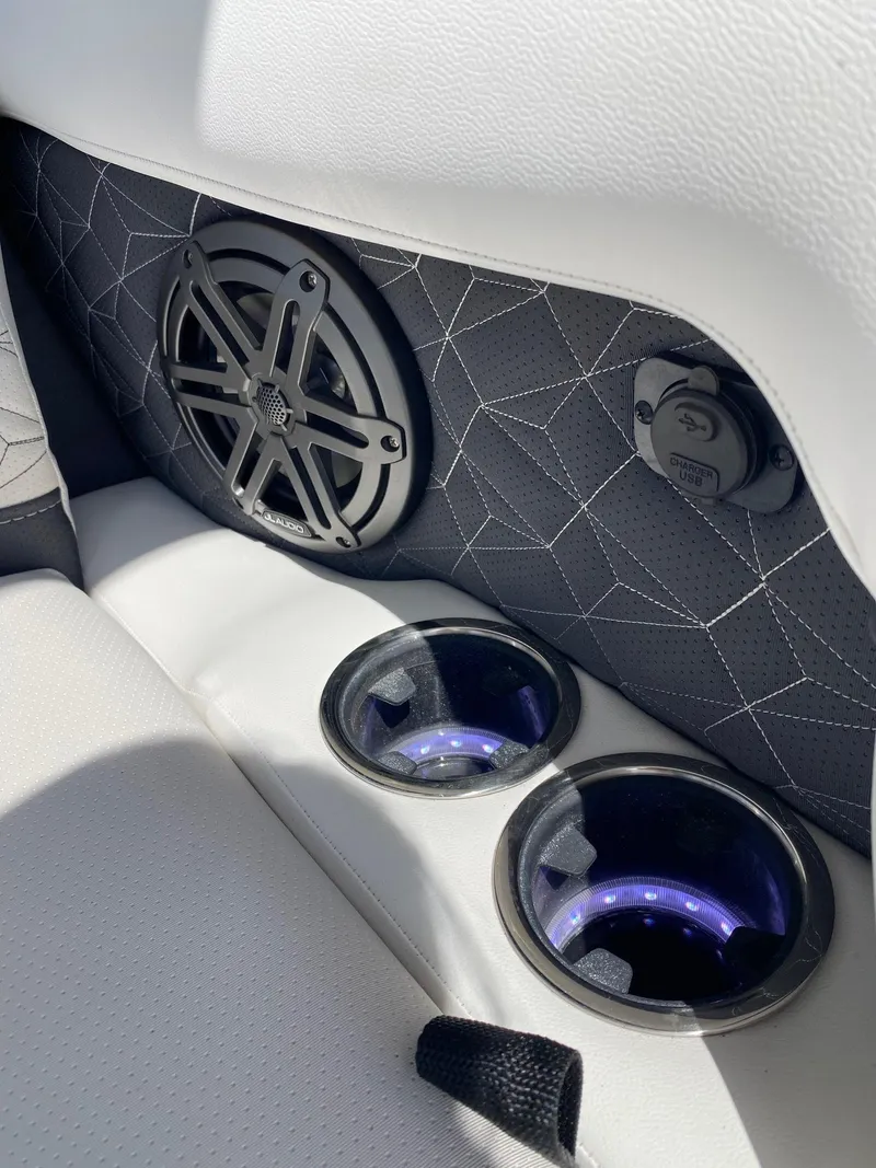 Slide: The Image of 2024 Viaggio Diamante 24U interior with illuminated cup holders and speaker. - 41