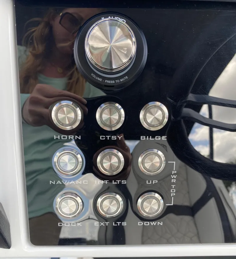 Slide: The Image of Control panel of 2024 Viaggio Diamante 24U boat with various function buttons. - 9
