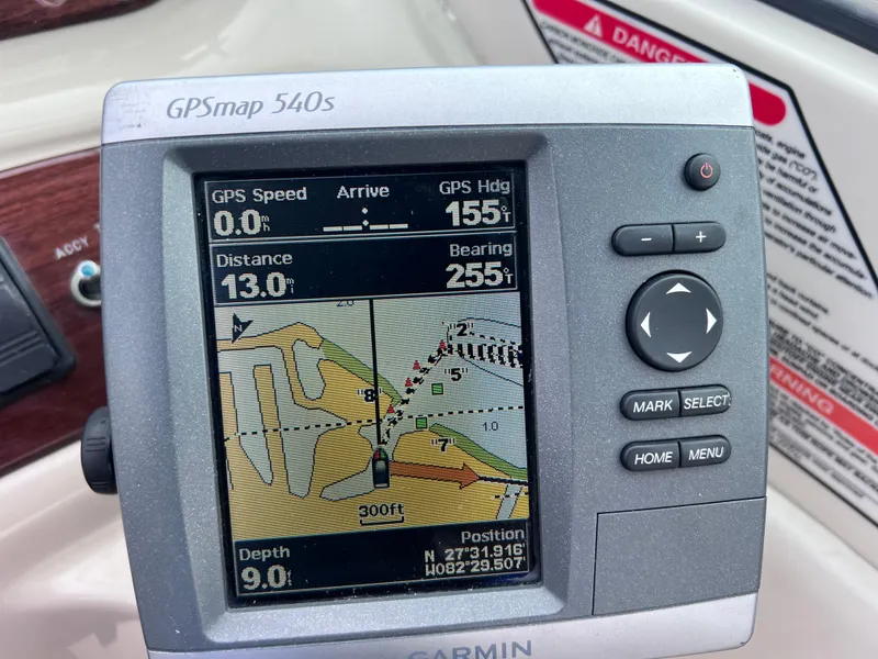 Slide: The Image of Garmin GPSmap 540s on 2007 Sea Ray 240 Sundeck boat, displaying navigation data. - 19