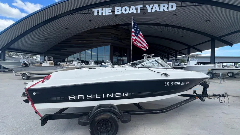 Slide: The Image of 2012 Bayliner 175 Bowrider boat on trailer at The Boat Yard. - 0