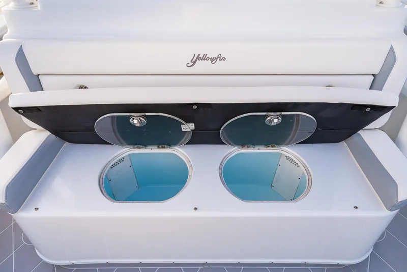 Slide: The Image of 2022 Yellowfin 42 boat with dual livewells. - 49