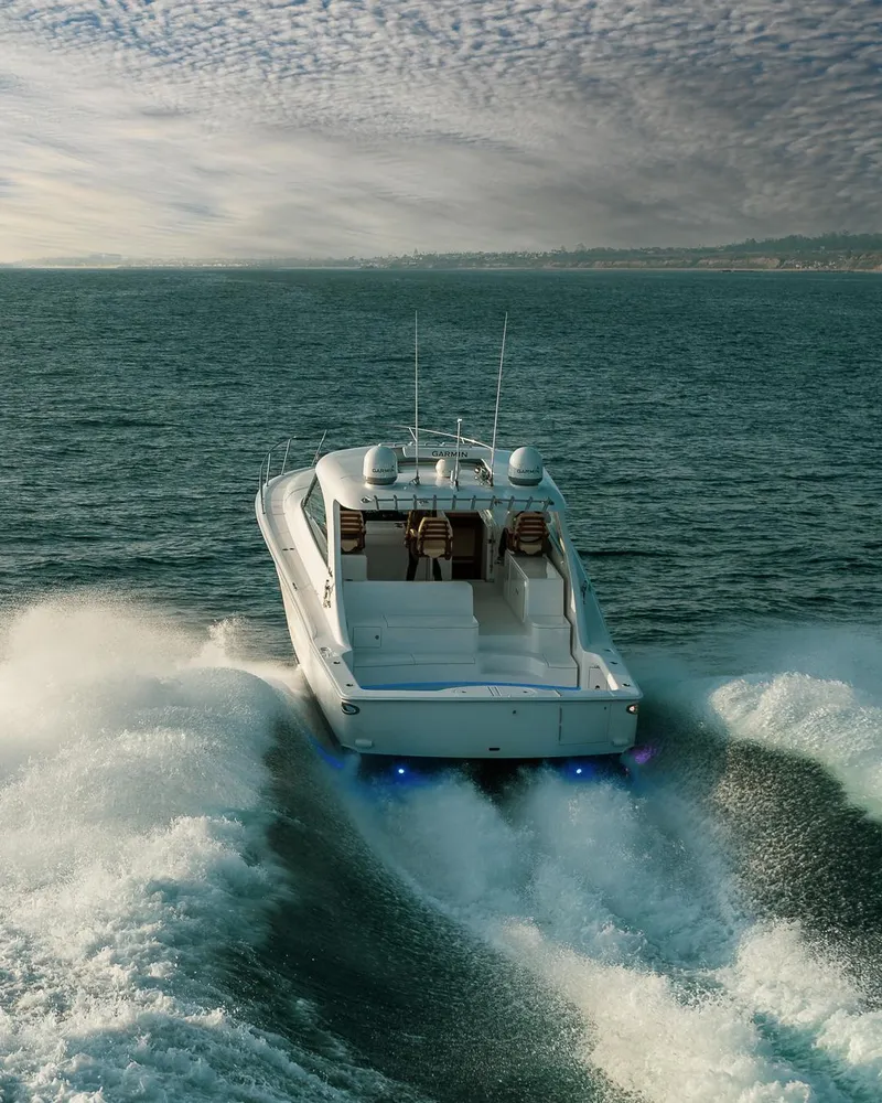 Slide: The Image of Mag Bay 42 yacht cruising on open water, 2025 model. - 2