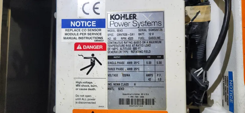 Slide: The Image of Kohler Power Systems label on a 2015 Formula 350 CBR boat. - 21
