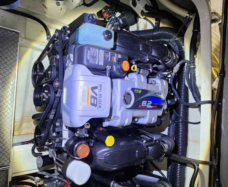 Slide: The Image of 2015 Formula 350 CBR boat engine compartment with 8.2L V8 engine. - 29