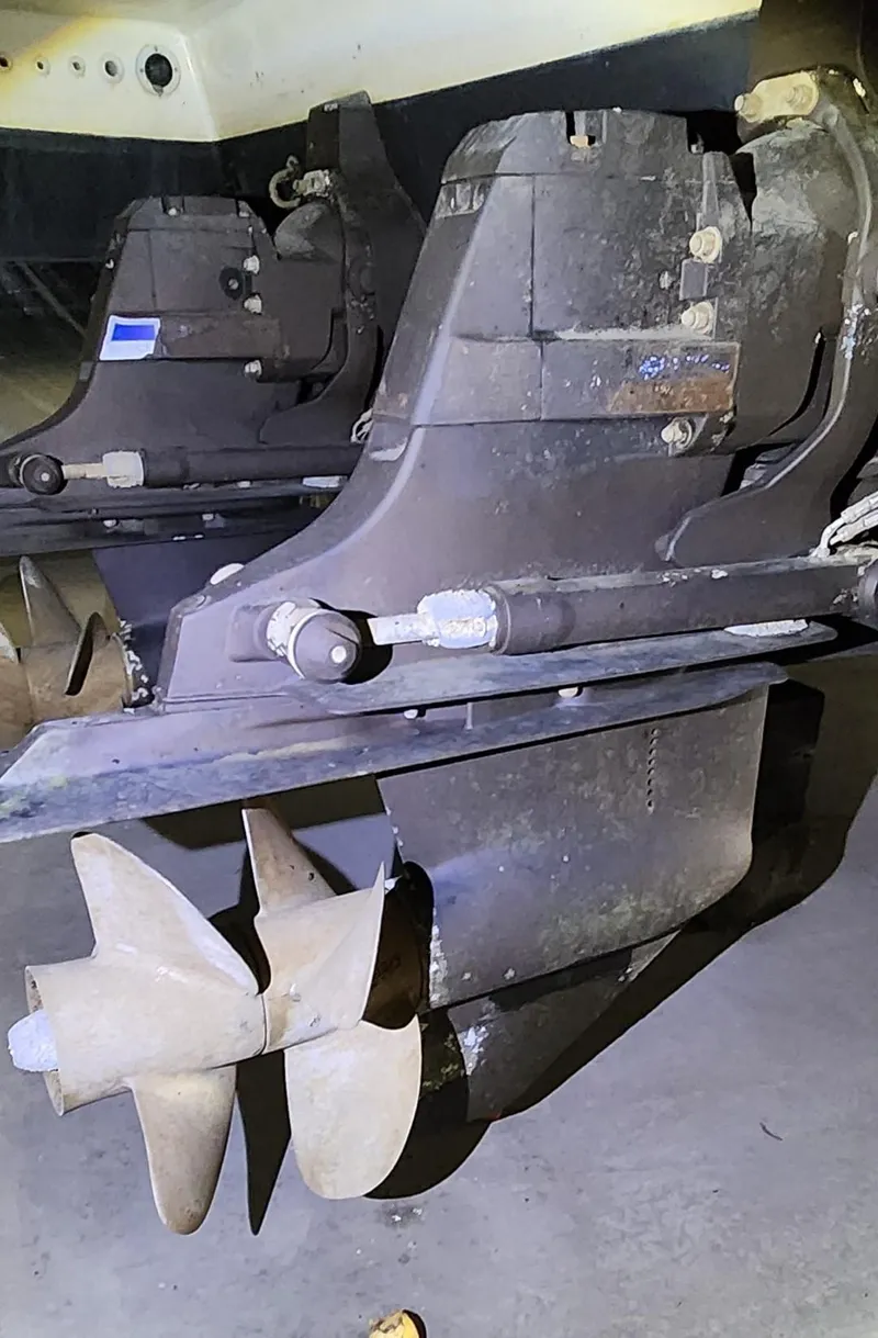 Slide: The Image of Close-up of the propeller and stern drive of a 2015 Formula 350 CBR boat. - 4