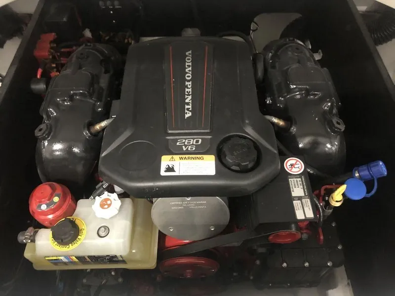 Slide: The Image of 2024 Regal LS2 boat engine, Volvo Penta 280 V6, detailed view. - 10