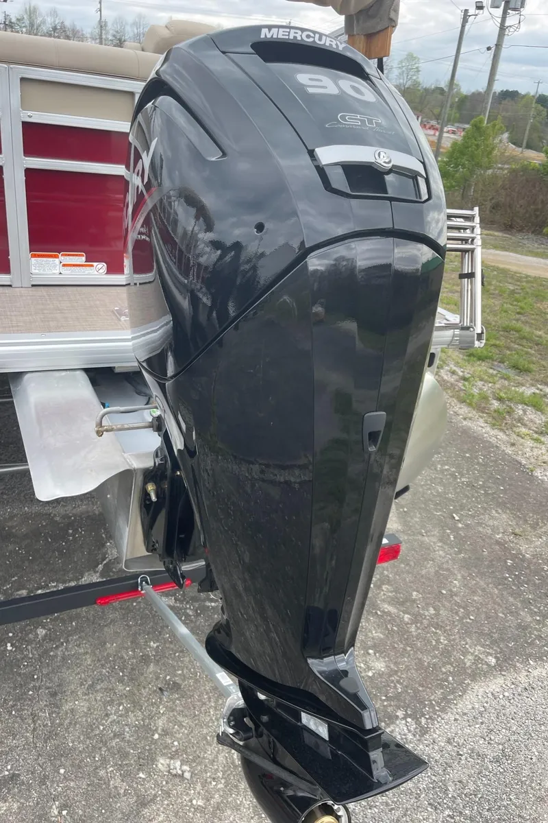 Slide: The Image of 2024 Sun Tracker Party Barge 20 DLX with Mercury 90 outboard motor. - 9