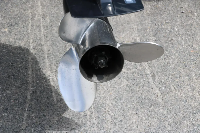 Slide: The Image of Close-up of a 2007 Nitro NX 591 DC boat propeller. - 5