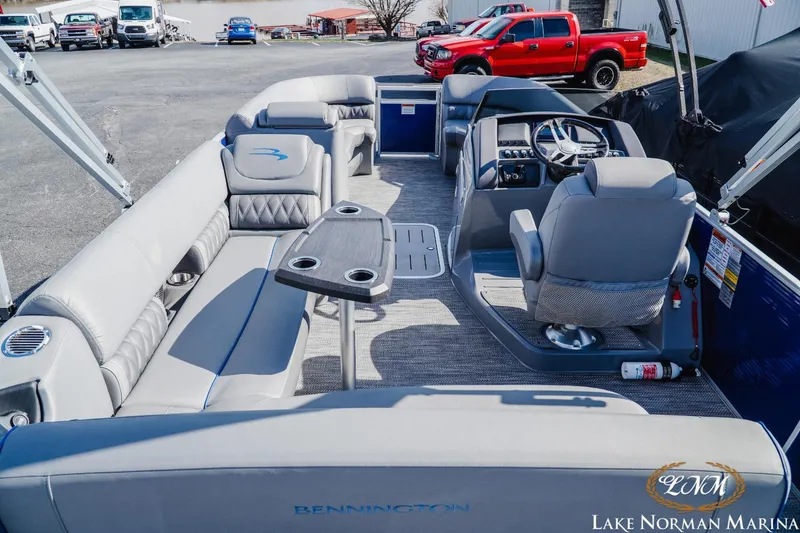 Slide: The Image of 2023 Bennington 24LXSB pontoon boat interior at Lake Norman Marina. - 6
