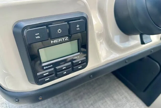 Slide: The Image of Hertz audio system in 2024 Barletta Aria 24UC boat dashboard. - 11