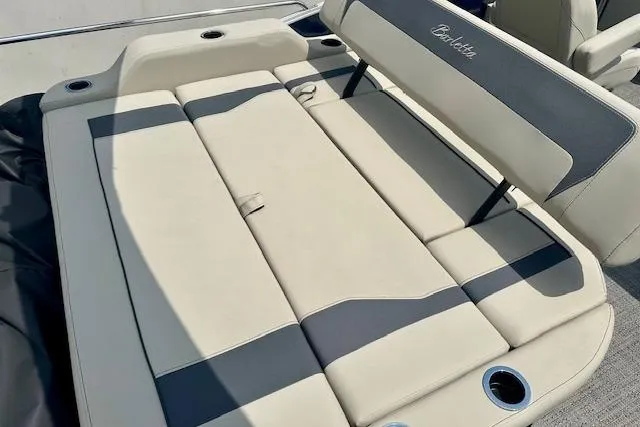 Slide: The Image of 2024 Barletta Aria 24UC boat seating with cup holders and adjustable backrest. - 8