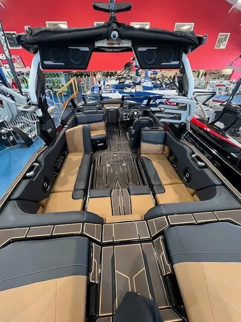 Slide: The Image of 2024 Supra SL boat interior with luxurious seating and advanced features. - 9