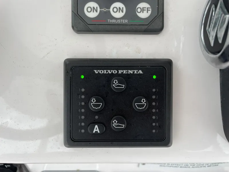 Slide: The Image of Volvo Penta control panel on a 2018 Southport 33 FE boat. - 35