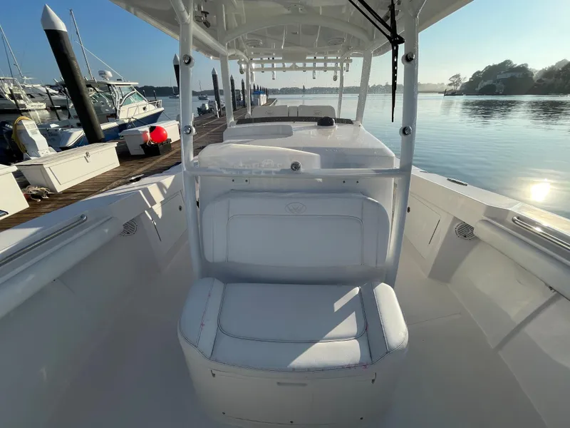 Slide: The Image of 2018 Southport 33 FE boat interior at a marina. - 46