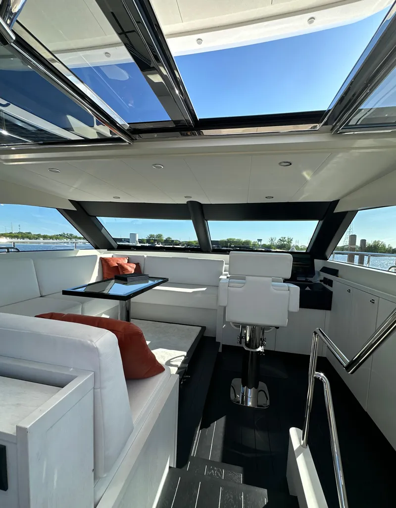 Slide: The Image of Luxurious interior of 2019 Van der Valk BeachClub 600 yacht with panoramic windows. - 17
