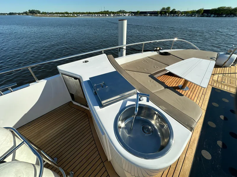 Slide: The Image of Luxurious 2019 Van der Valk BeachClub 600 yacht deck with sink and seating area. - 43
