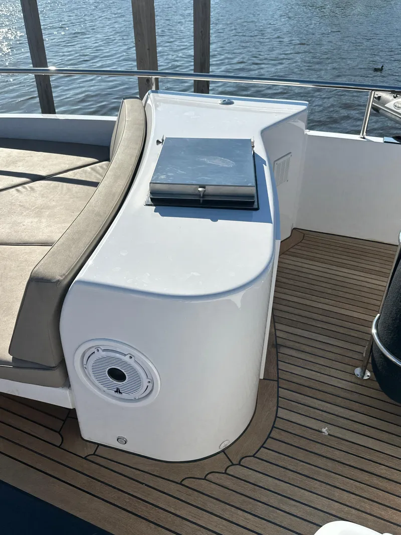 Slide: The Image of 2019 Van der Valk BeachClub 600 yacht deck with seating and speaker. - 44