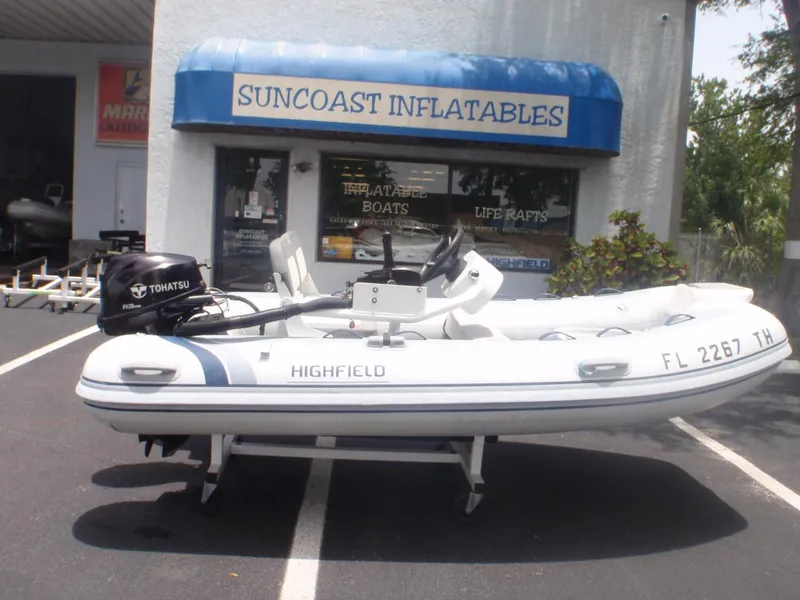 The Image of 2022 Highfield Classic 340 FCT inflatable boat outside Suncoast Inflatables store. - 0