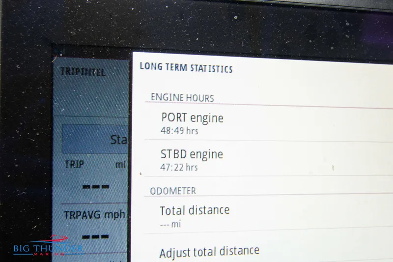 Slide: The Image of Close-up of 2022 Monterey 378 SS engine hours and odometer display. - 37