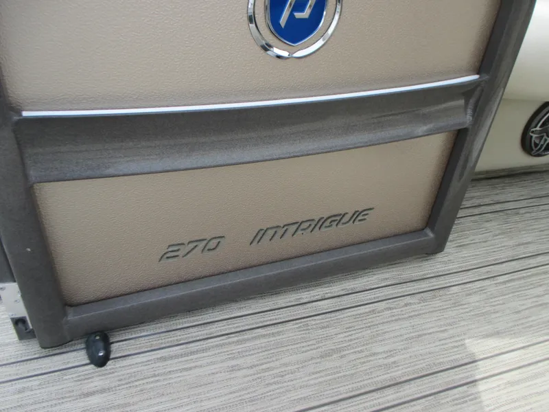 Slide: The Image of 2018 Premier 270 Intrigue RF boat interior detail with logo. - 16