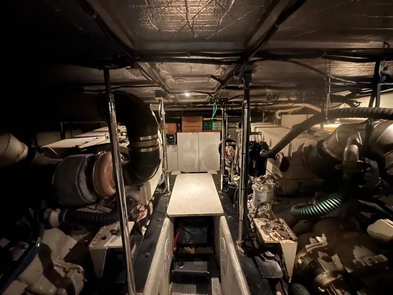 Slide: The Image of Engine room of a 2001 Carver 570 Voyager Pilothouse yacht. - 17