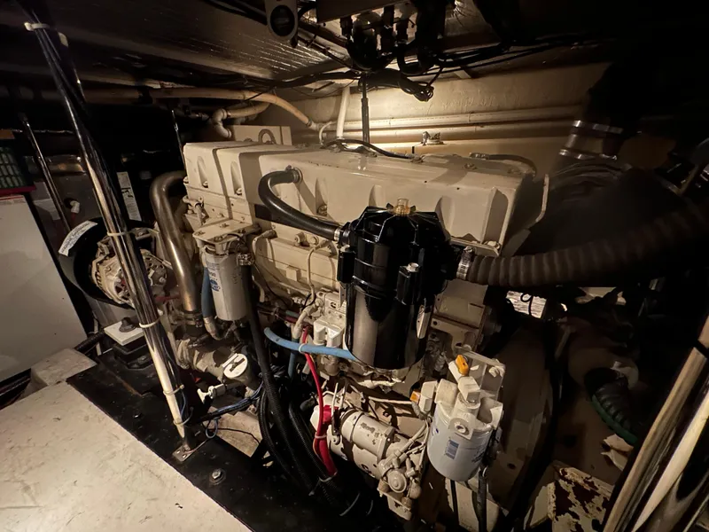 Slide: The Image of Engine room of a 2001 Carver 570 Voyager Pilothouse yacht. - 18