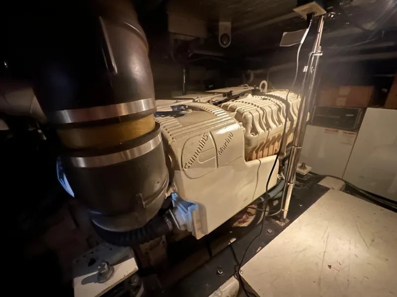 Slide: The Image of Engine room of a 2001 Carver 570 Voyager Pilothouse yacht. - 19