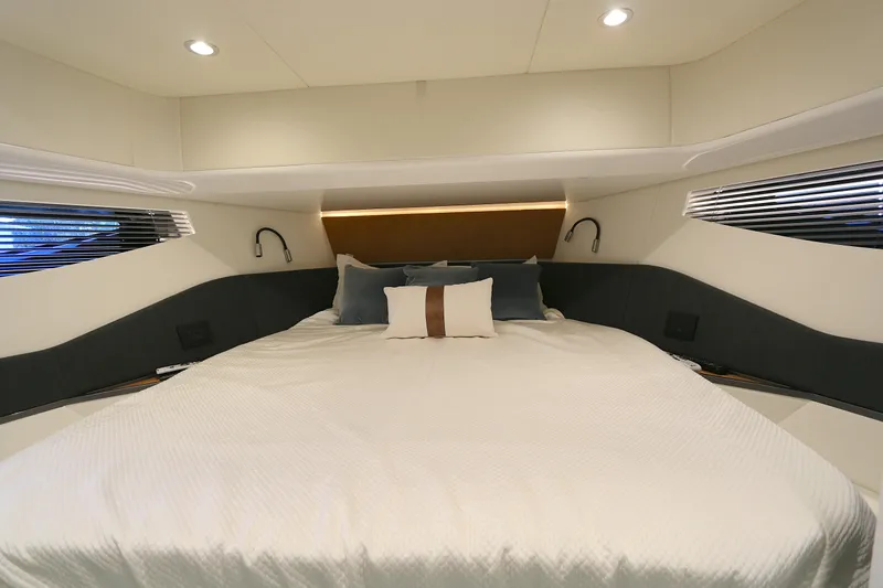 Slide: The Image of Luxurious bedroom interior of 2022 Azimut 47 VERVE yacht with modern design. - 4