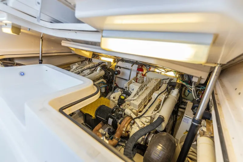 Slide: The Image of Engine room of a 2004 Tiara Yachts 38 Express with twin engines. - 31
