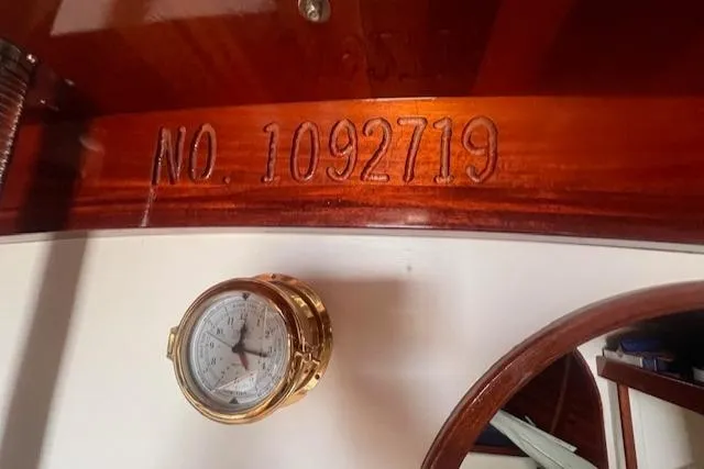 Slide: The Image of Interior of 2000 Custom Tumbleweed Cutter with engraved number and brass barometer. - 18