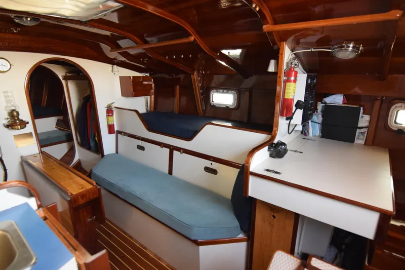 Slide: The Image of Interior of a 2000 Custom Tumbleweed/Tony Skidmore 36 Fin Keel Cutter sailboat. - 2