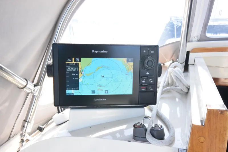 Slide: The Image of Raymarine navigation system on 2000 Custom Tumbleweed/Tony Skidmore 36 Fin Keel Cutter sailboat. - 28
