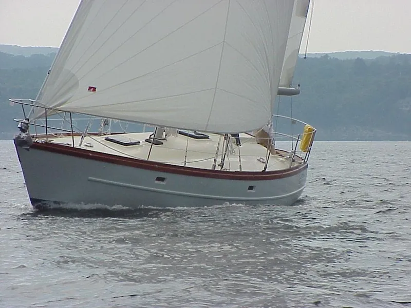 Slide: The Image of Sailing yacht on open water, Custom Tumbleweed/Tony Skidmore 36 Fin Keel Cutter, 2000 model. - 36