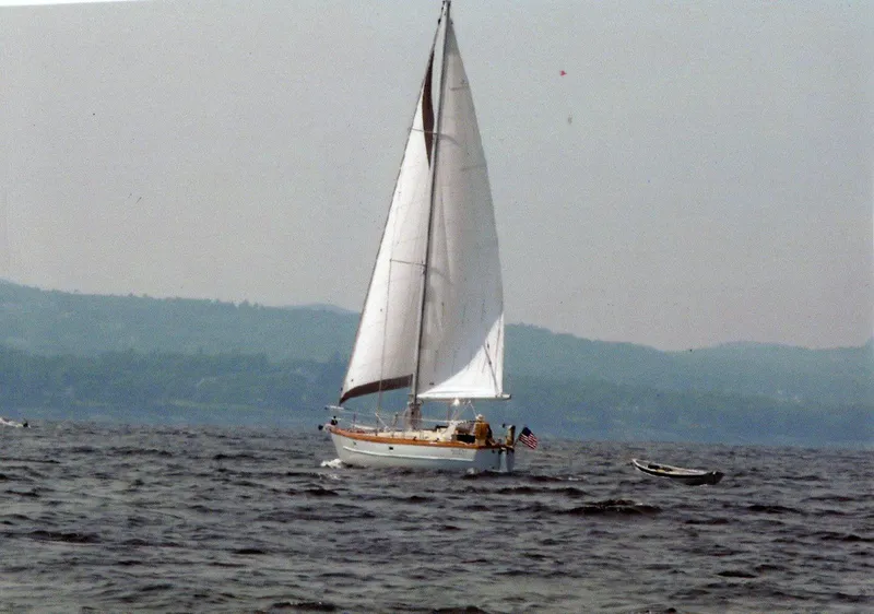 Slide: The Image of Sailboat on open water, Custom Tumbleweed/Tony Skidmore 36 Fin Keel Cutter, 2000 model. - 48