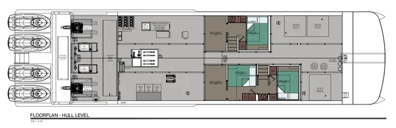 Slide: The Image of Adonia Omega Trip #3 2022 yacht floor plan, hull level. - 3