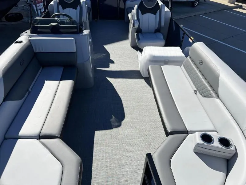 Slide: The Image of Interior of 2024 Veranda VISTA VIEW 22RC pontoon boat with luxurious seating. - 6