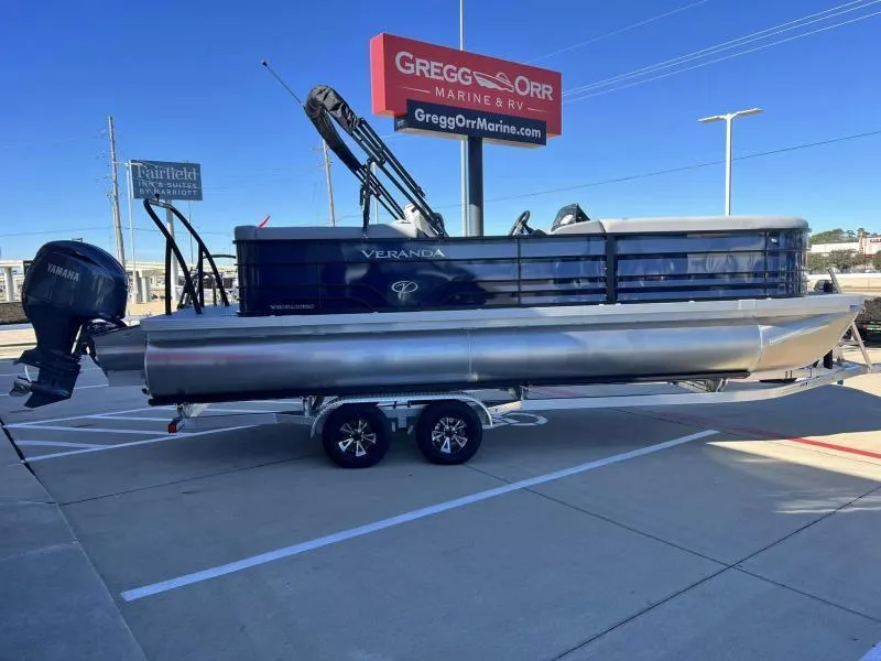 Slide: The Image of 2024 Veranda VISTA VIEW 22RC pontoon boat on trailer at Gregg Orr Marine & RV. - 8