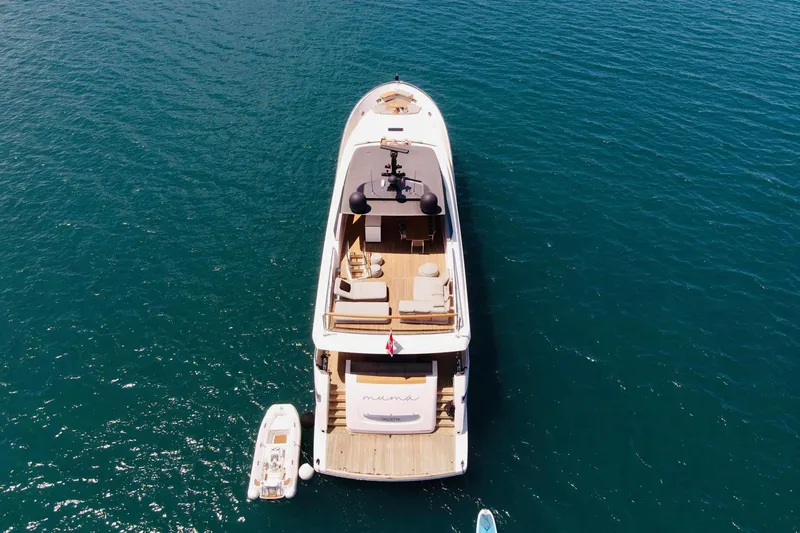 Slide: The Image of Aerial view of 2016 Sanlorenzo SL96 yacht on open water. - 3