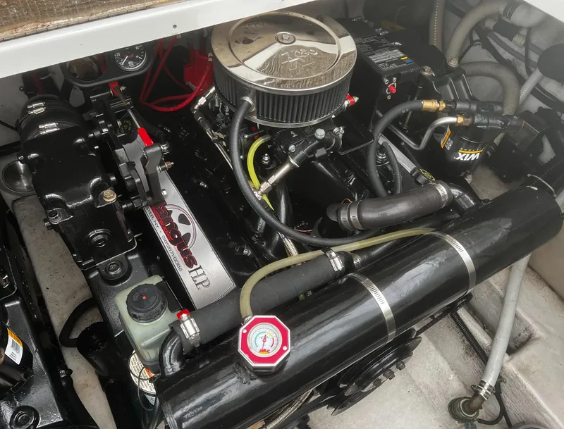 Slide: The Image of Close-up of a 1997 Formula 34 PC engine specifications label with serial numbers. - 21