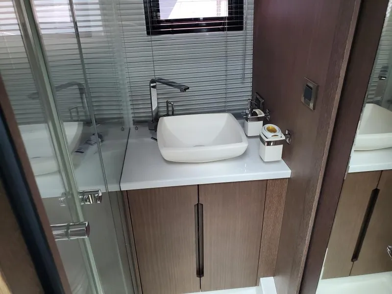 Slide: The Image of Modern bathroom sink in 2020 Galeon 500 Fly yacht. - 13