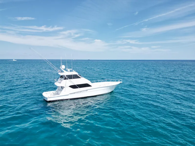 Slide: The Image of Hatteras 60 SOMETHING FISHY - Starboard Aerial Profile - 31