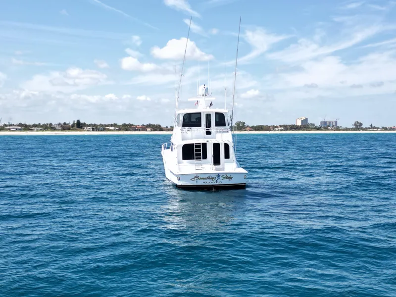 Slide: The Image of Hatteras 60 SOMETHING FISHY - Aft Profile - 32