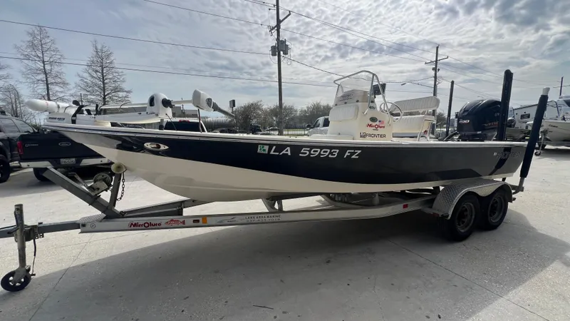 Slide: The Image of 2012 Frontier 2104 boat on trailer with registration number LA 5993 FZ. - 6