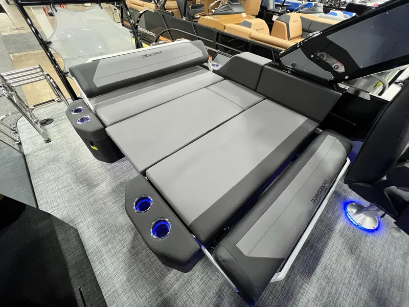 Slide: The Image of 2024 Berkshire 25ULE Roswell Arch STS Tritoon with luxurious seating and cup holders. - 13
